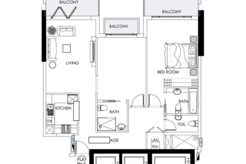 Leilighet til salgs i Jumeirah Village Circle, Dubai, Emiratene 1 rom, 42 kvm Nr. 732705 - Foto 7