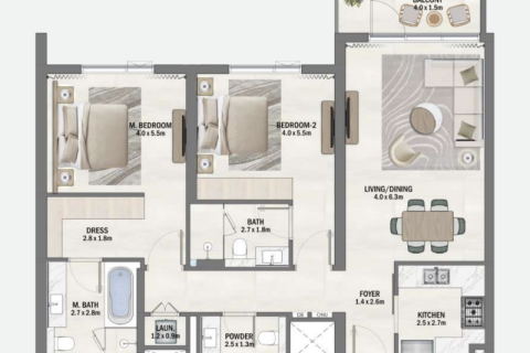 Apartment til salg i Dubai South (Dubai World Central), Dubai, UAE 1 soveværelse, 78 kvm № 732707 - foto 5