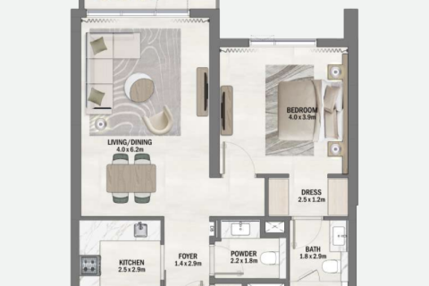 Apartment til salg i Dubai South (Dubai World Central), Dubai, UAE 1 soveværelse, 78 kvm № 732707 - foto 4