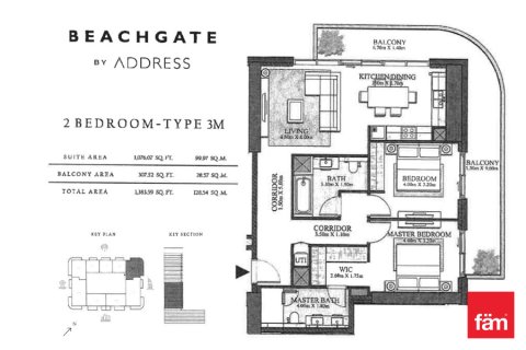 Dubai Harbour, UAE의 판매용 아파트 침실 2개, 128.6제곱미터 번호 695299 - 사진 10
