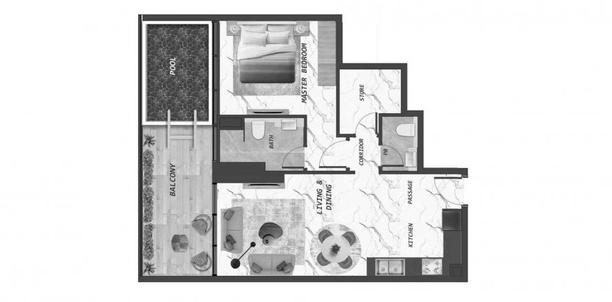 Apartment in SAMANA LAKE VIEWS 2 in Dubai Production City (IMPZ), UAE 1 bedroom, 63.39 sq.m. № 489648