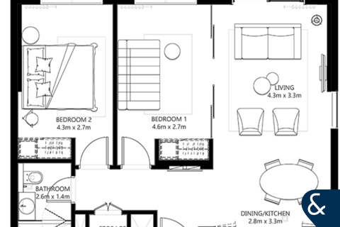 Apartament në Dubai Hills Estate, Dubai, Emiratet e Bashkuara Arabe 2 dhoma gjumi, 69 m2. № 667225 - Foto 13