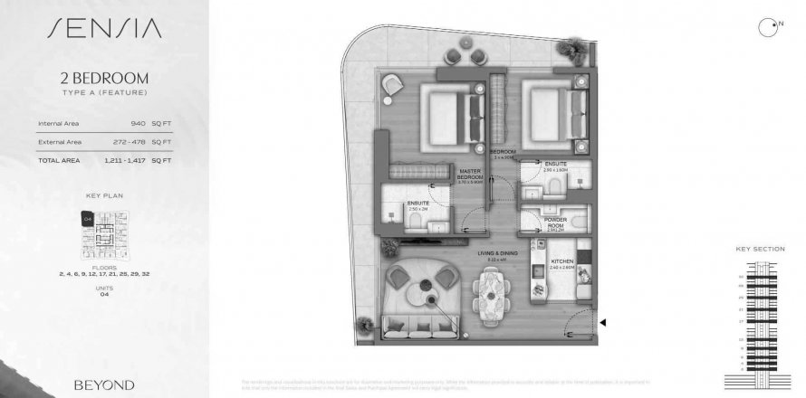 Apartment in Sensia in Maritime City, Dubai, UAE 2 bedrooms, 112.51 sq.m. № 579435