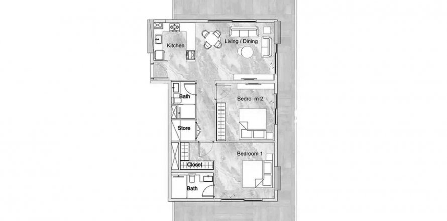 Byt v Zyra Vista v International City, Dubai, SAE 2 ložnice, 119 m² Č.: 579557