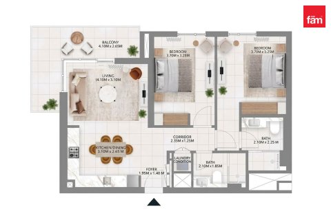 Dubai Hills Estate, Dubai, संयुक्त अरब अमीरात में अपार्टमेंट, 2 बेडरूम, 98.2 वर्ग मीटर, संख्या 760496 - फ़ोटो 15