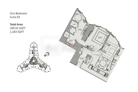 Lakás itt: Downtown Dubai (Downtown Burj Dubai), EAE, 1 hálószoba, 109.9 m², azonosító: 682241 - fénykép 15