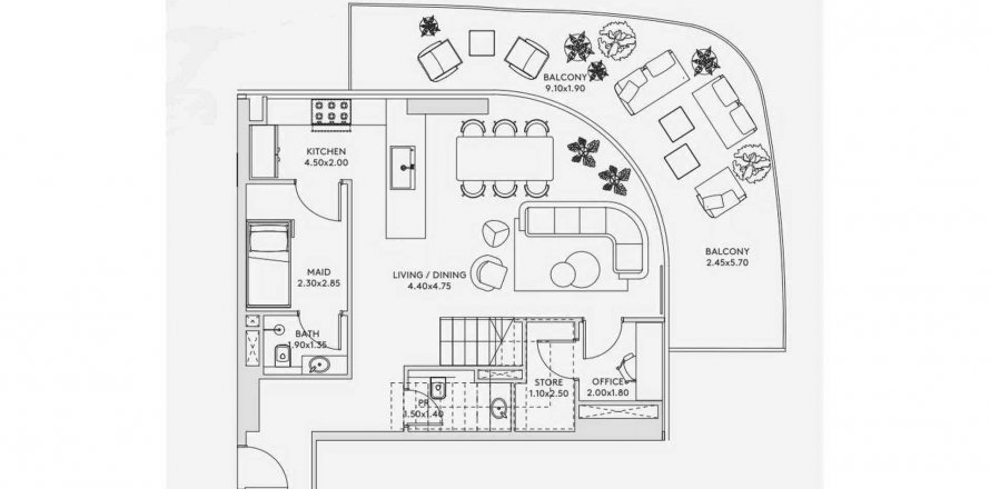 Apartment in Rivage in Al Reem Island, Abu Dhabi, UAE 2 bedrooms, 280.85 sq.m. № 564875