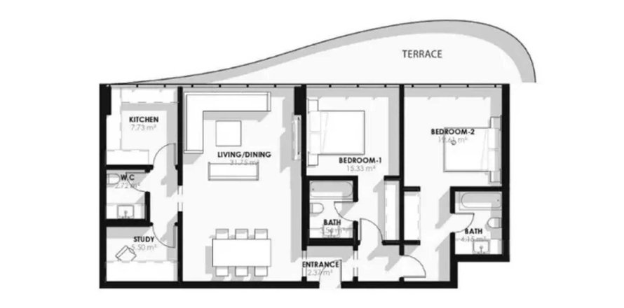 Пәтер Coralis Residences, Мохаммед Бин Рашид Сити, Дубай, БАӘ-да 2 жатын бөлмелер, 111.48 м² № 702783