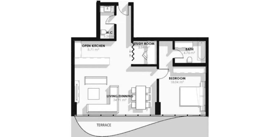 Leilighet AZIZI RIVIERA 65 i Mohammed Bin Rashid City, Dubai, Emiratene 1 soverom, 83.61 kvm nr. 702782