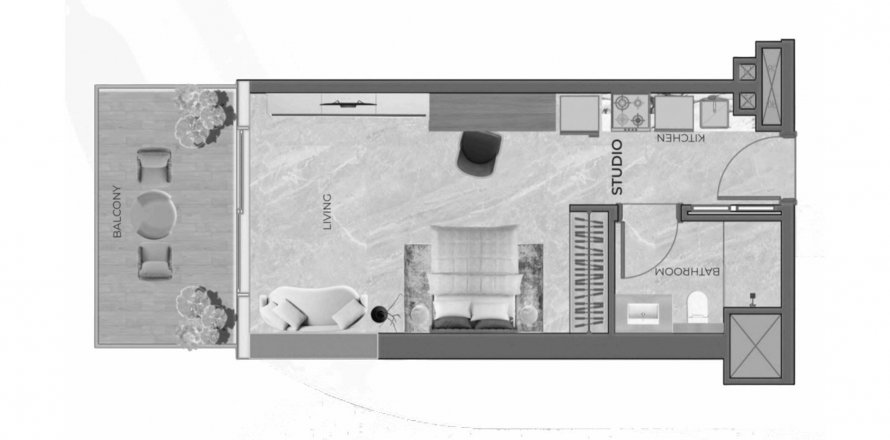Apartment in Beverly Grande in Motor City, Dubai, UAE 1 bedroom, 38 sq.m. № 621209