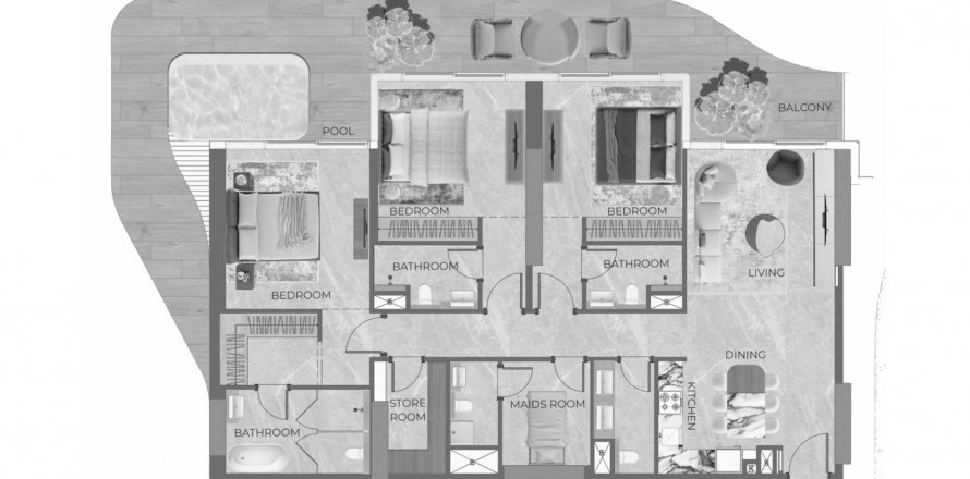Apartment in Beverly Grande in Motor City, Dubai, UAE 3 bedrooms, 195 sq.m. № 621216
