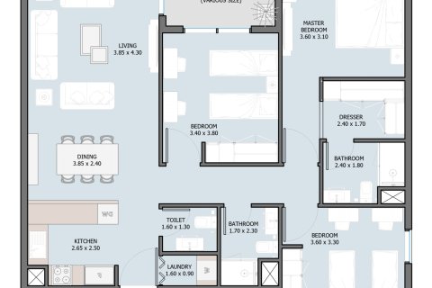 Apartment til salg i Al Reem Island, Abu Dhabi, UAE 3 soveværelser, 120 kvm № 717073 - foto 4