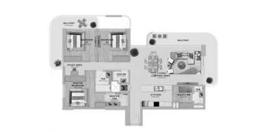 Yas Island, Abu Dhabi, BAE’de daire 3 yatak odası, 196 m² No 646190
