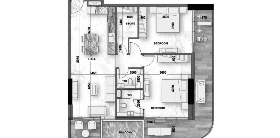 Appartamento a Dubai Land, Dubai, EAU 2 camere da letto, 110.28 mq. № 718224