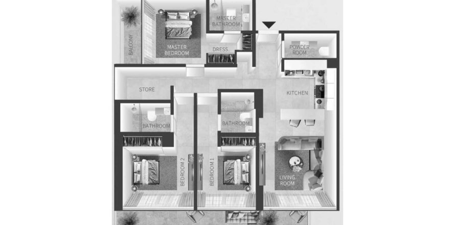 Dubai, संयुक्त अरब अमीरात में अपार्टमेंट, 2 बेडरूम, 147 वर्ग मीटर, संख्या 694604