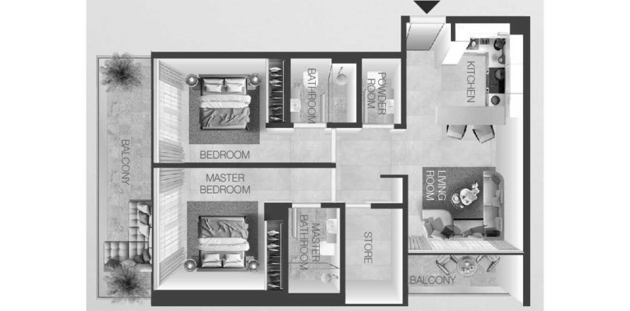 Dubai, संयुक्त अरब अमीरात में अपार्टमेंट, 2 बेडरूम, 106 वर्ग मीटर, संख्या 694603