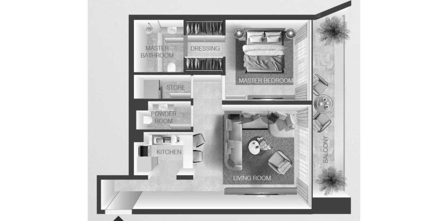 Appartement à Dubai, EAU: 1 chambre, 77 m2 № 694599