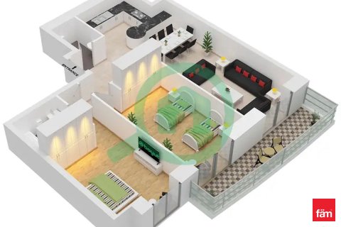 Huoneisto Dubai Marina, Arabiemiraatit 2 makuuhuonetta, 110.4 m2 № 697046 - kuva 7