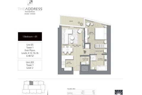 Lakás itt: Downtown Dubai (Downtown Burj Dubai), EAE, 1 hálószoba, 74 m², azonosító: 704622 - fénykép 8