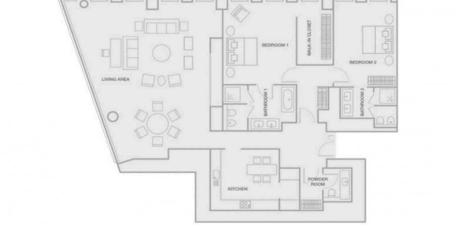 Apartament në Four Seasons Private Residences në Al Maryah Island, Abu Dhabi, Emiratet e Bashkuara Arabe 2 dhoma gjumi, 167.04 m2. № 572295