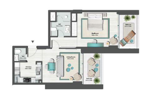 Διαμέρισμα σε Al Marjan Island, Ras Al Khaimah, ΗΑΕ 1 δωμάτιο, 40 τ.μ. Αρ. 732573 - φωτογραφία 7