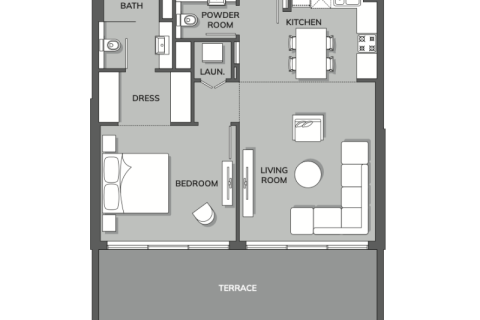 Apartemen di Dubai Sports City, UEA 1 ruangan, 46 m2 nomor 732572 - foto 6