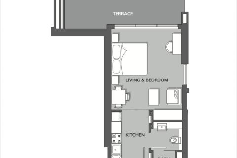 Apartemen di Dubai Sports City, UEA 1 ruangan, 46 m2 nomor 732572 - foto 5