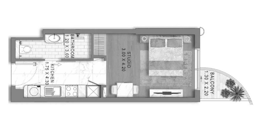 Appartement à Golf City, Dubai, EAU: 1 pièce, 37.3 m2 № 691598