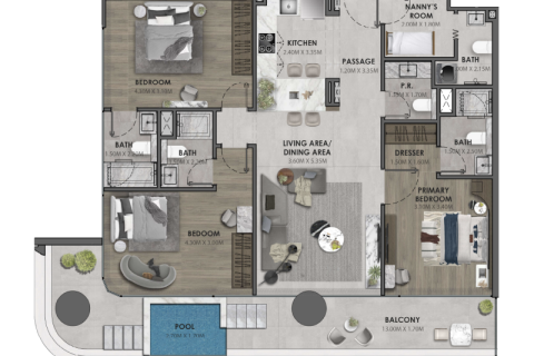 Jumeirah Village Circle, Dubai, संयुक्त अरब अमीरात में अपार्टमेंट, 1 कमरा, 40 वर्ग मीटर, संख्या 732521 - फ़ोटो 9