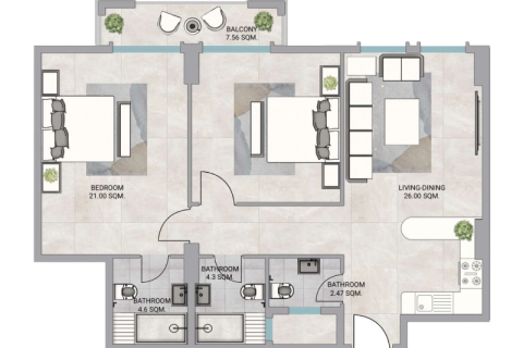 Apartamento para venda em Ajman, EAU 1 quarto, 35 m2 № 732519 - foto 4
