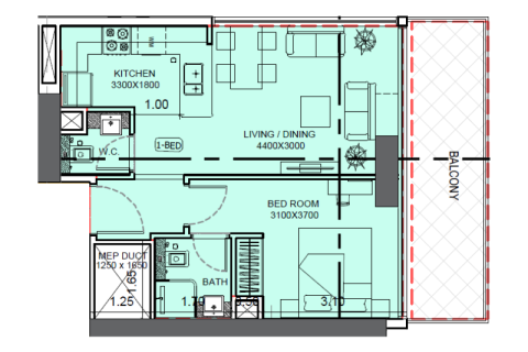 Appartement te koop in Jumeirah Village Circle, Dubai, VAE 1 slaapkamer, 57 vr.m., nr 732515 - foto 7