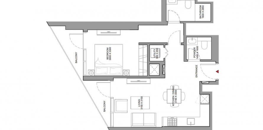 Byt v Skyvue Spectra v Nadd Al Sheba, Dubai, SAE 1 ložnice, 62.37 m² Č.: 575709