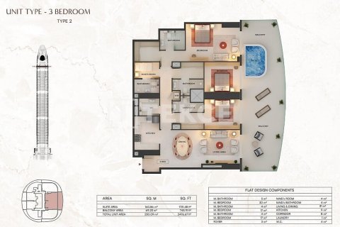 Apartament na sprzedaż w Dubai, ZEA 2 sypialnie, 84 mkw., nr 646101 - zdjęcie 17