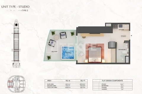 Διαμέρισμα σε Dubai, ΗΑΕ 1 υπνοδωμάτιο, 76 τ.μ. Αρ. 646100 - φωτογραφία 26