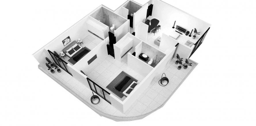 Byt v Mackerel Tower v Deira, Dubai, SAE 2 ložnice, 111.52 m² Č.: 564521