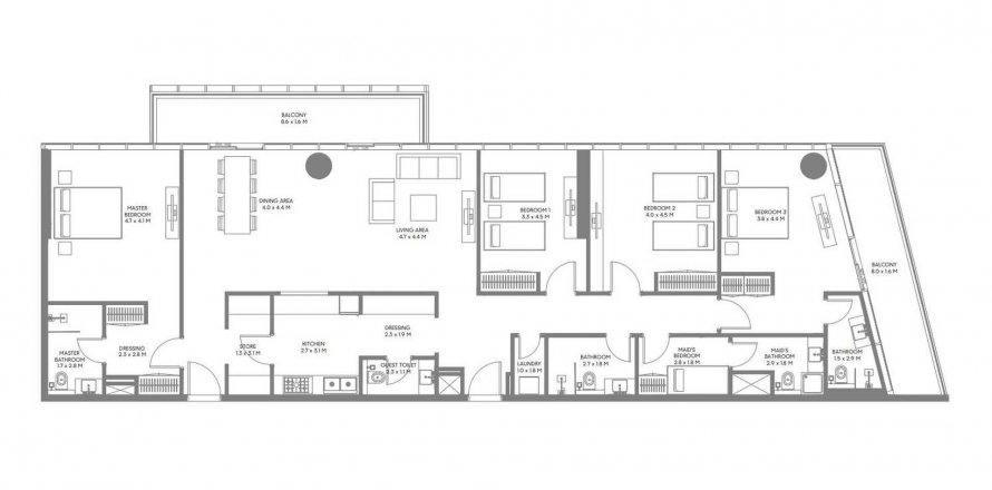 Byt v The Gate 4 v Muwaileh Commercial, Sharjah, SAE 4 ložnice, 227.98 m² Č.: 564775
