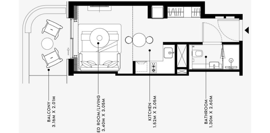 Apartamento en Dubai South (Dubai World Central), Dubai, EAU 1 habitación, 37 m² № 690690