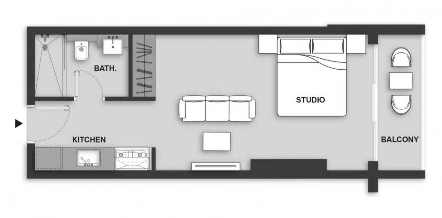 Byt v MAISON ELYSEE 3 v Jumeirah Village Circle, Dubai, SAE 36.95 m² Č.: 573868