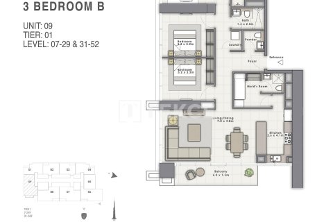 Apartament na sprzedaż w Dubai, ZEA 3 sypialnie, 147 mkw., nr 764498 - zdjęcie 27