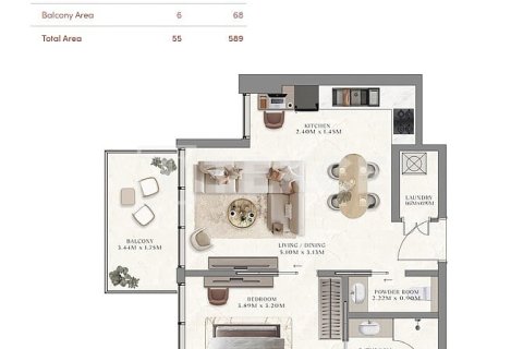 Byt v Jebel Ali, Dubai, SAE 3 ložnice, 133 m² Č.: 764503 - fotografie 12
