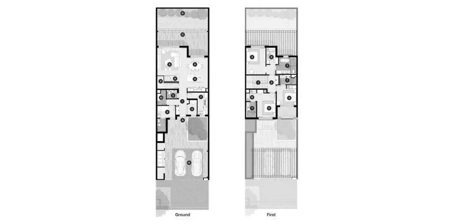 Townhouse i Al Hudayriat Island, Abu Dhabi, UAE 3 soveværelser, 203.92 kvm № 714067