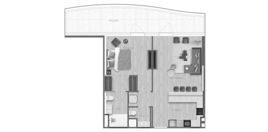 Korter asukohaga A1LA Residence asukohaga Al Reem Island, Abu Dhabi, AÜE: 1 magamistoaga, 88 m² Nr 695907