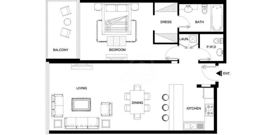 Apartament në Lamar Residences në Abu Dhabi, Emiratet e Bashkuara Arabe 1 dhomë gjumi, 93.5 m2. № 760438