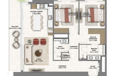 Apartman u gradu Dubai Creek Harbour (The Lagoons), UAE 1 spavaća soba, 71 m2 Br. 689714 - Slika 3