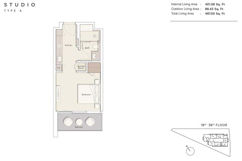 Apartment in ONE RIVER POINT in Business Bay, Dubai, UAE 1 room, 45 sq.m. № 704881 - photo 5