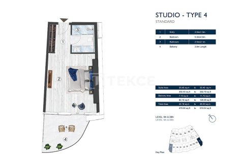 דירה למכירה ב Ras Al Khaimah, איחוד האמירויות  1 חדר שינה, 129 מ"ר, מספר 693314 - תמונה 14