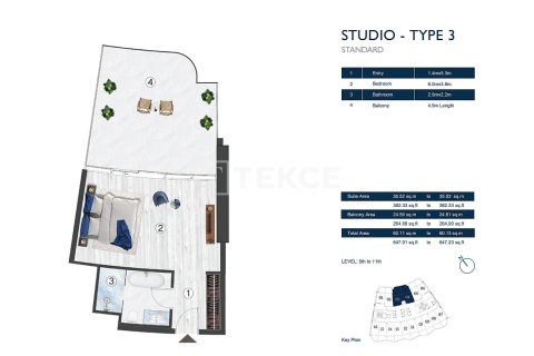 דירה למכירה ב Ras Al Khaimah, איחוד האמירויות  1 חדר, 47 מ"ר, מספר 693313 - תמונה 13
