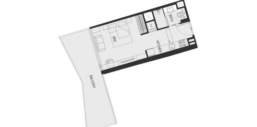 Byt v Binghatti Haven v Dubai Sports City, SAE 48.97 m² Č.: 576107