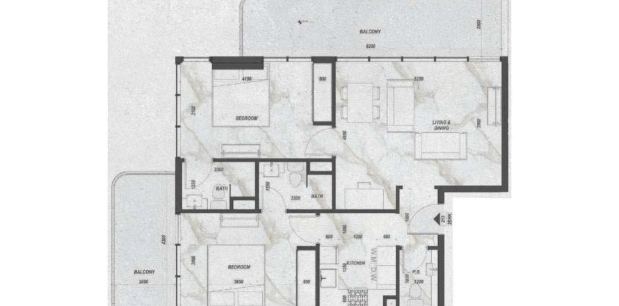 Квартира в Zyra Hills в International City, Дубай, ОАЭ 3 комнаты, 104.46м2 № 657164