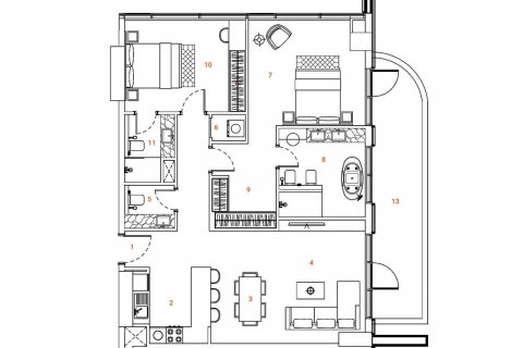 Apartemen di Dubai, UEA 2 kamar tidur, 120 m2 nomor 599707 - foto 10